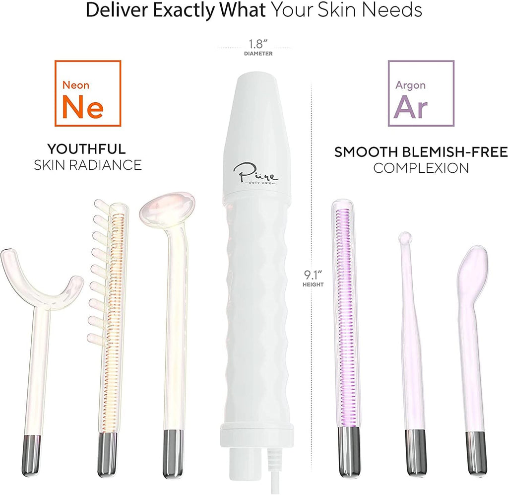 NuDerma Professional Skin Therapy Wand Portable Skin Therapy Machine 6 Neon Argon Wands wourant