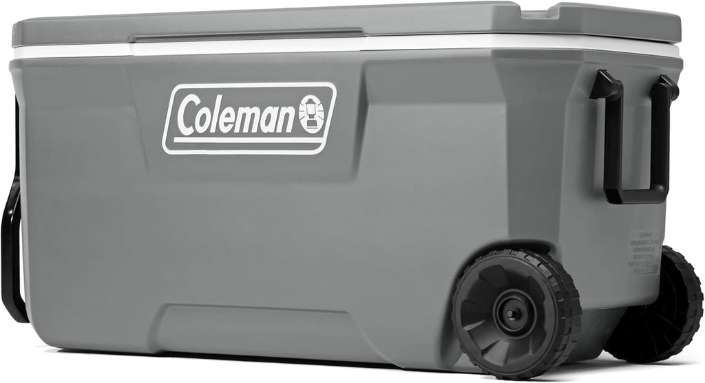 Coleman Insulated Portable Rolling Cooler with Wheels, Leak-Proof Outdoor Hard Cooler, Keeps Ice for Up to 5 Days, 100 Quart wourant