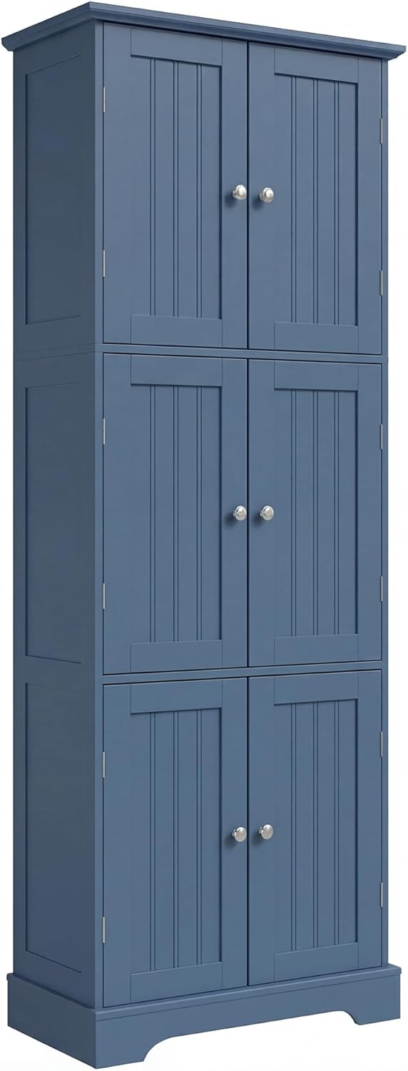 ChooChoo Tall Bathroom Storage Cabinet with 6 Doors, Freestanding Floor Cabinet wourant