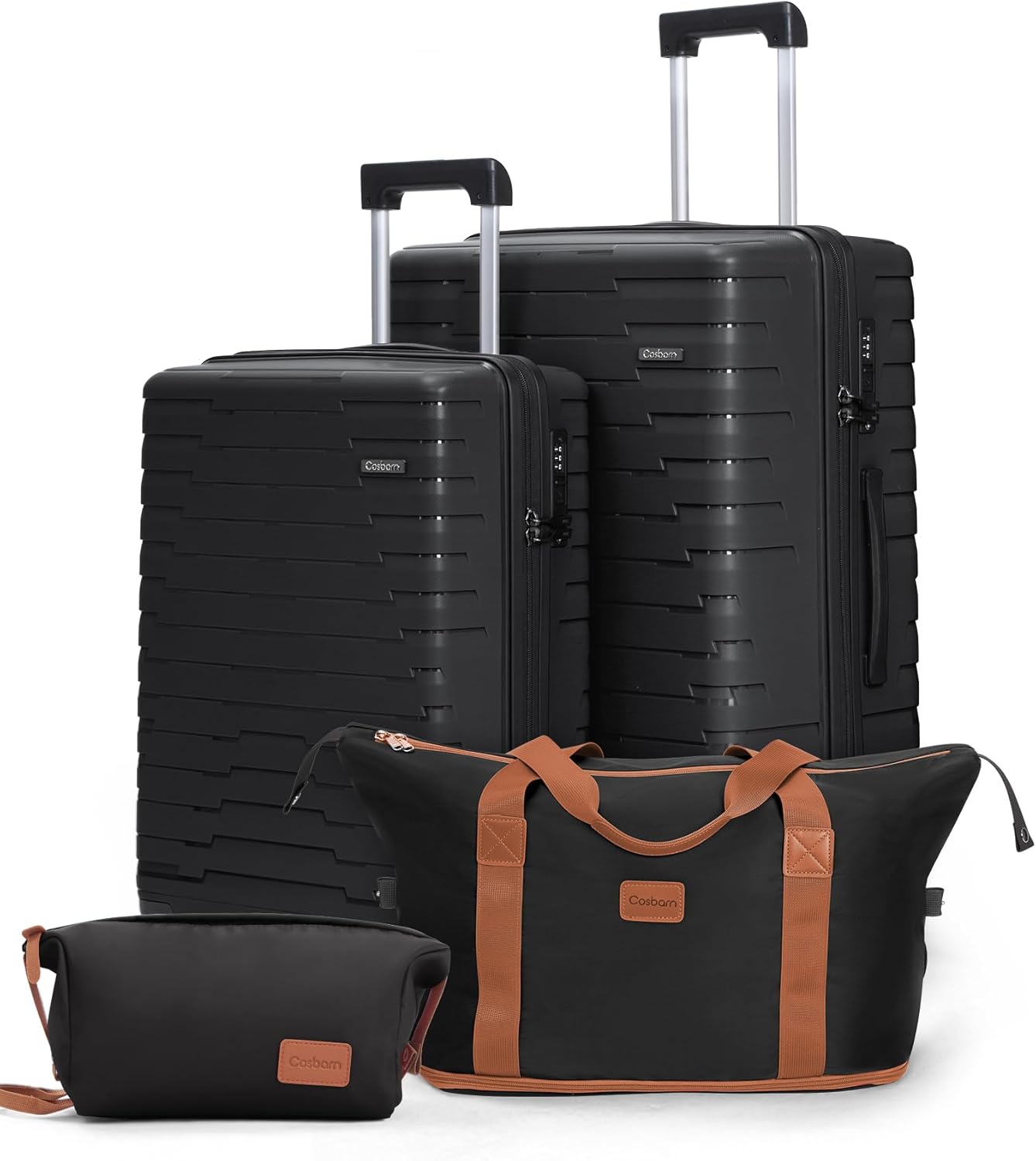 5-piece luggage set with wheels, ABS hardshell suitcase with spinner wheels wourant