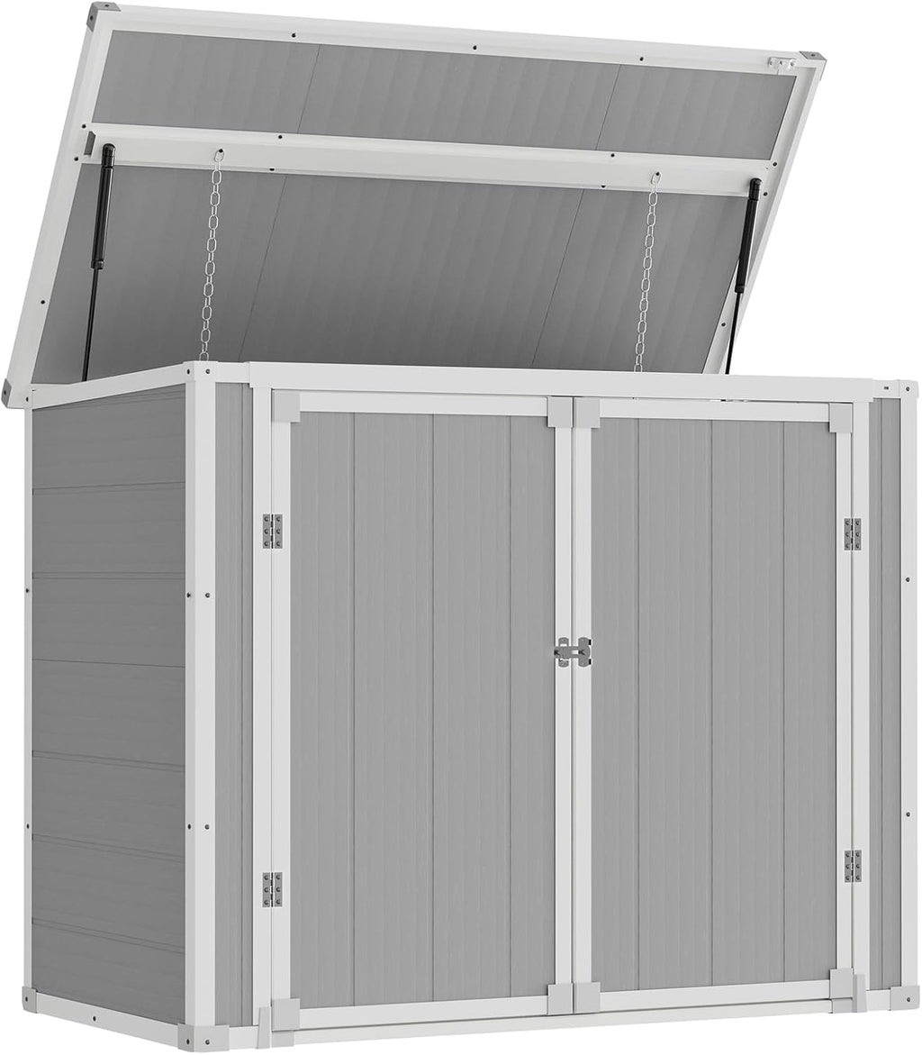 Amopatio 41 Cu Ft Horizontal Outdoor Storage Shed Resin Trash Can Storage Resin Shed wourant