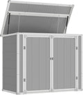 Amopatio 41 Cu Ft Horizontal Outdoor Storage Shed Resin Trash Can Storage Resin Shed wourant