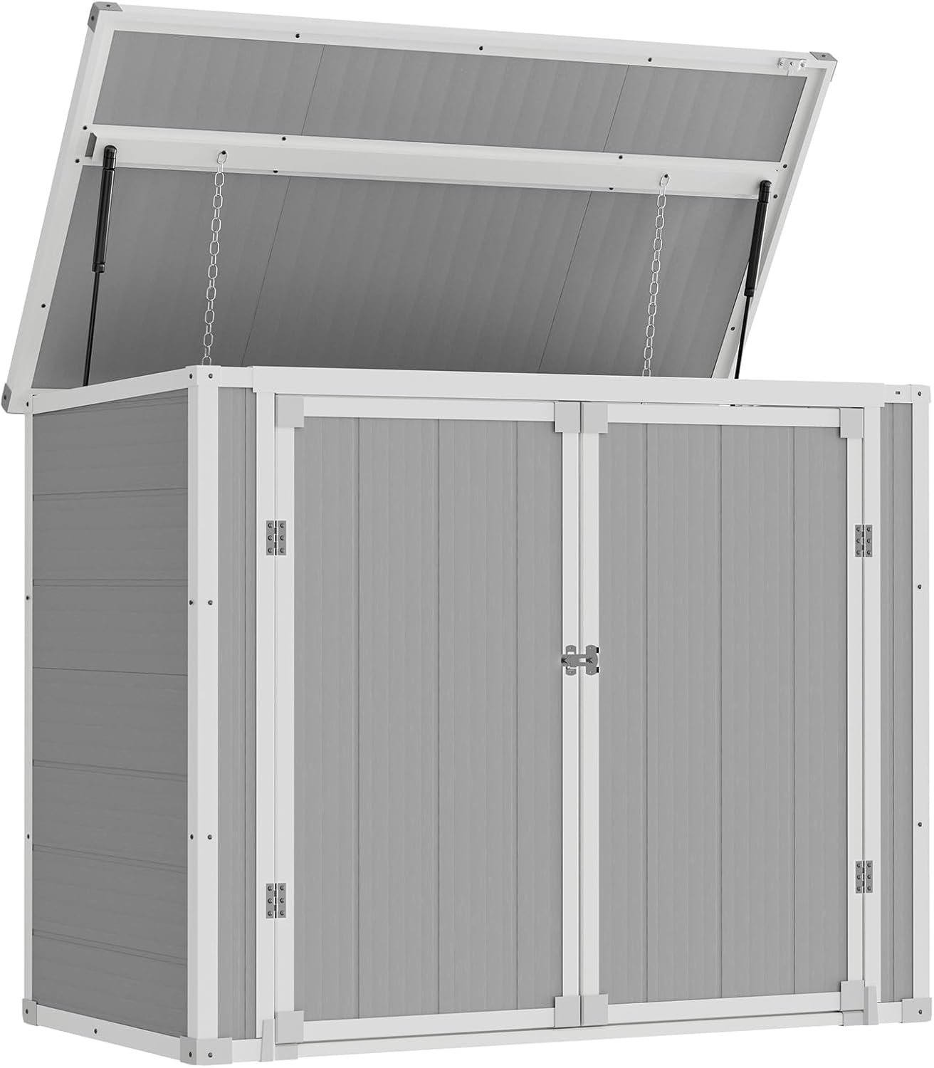 Amopatio 41 Cu Ft Horizontal Outdoor Storage Shed Resin Trash Can Storage Resin Shed wourant