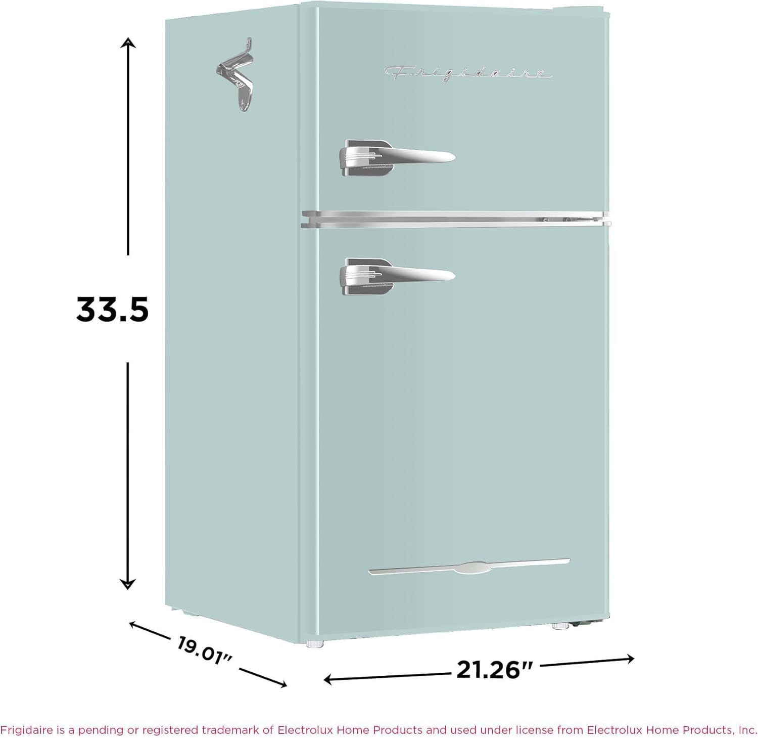 Frigidaire Retro Mini Fridge with Freezer Side Bottle Opener-Small 2 Door Refrigerator Office Bar wourant