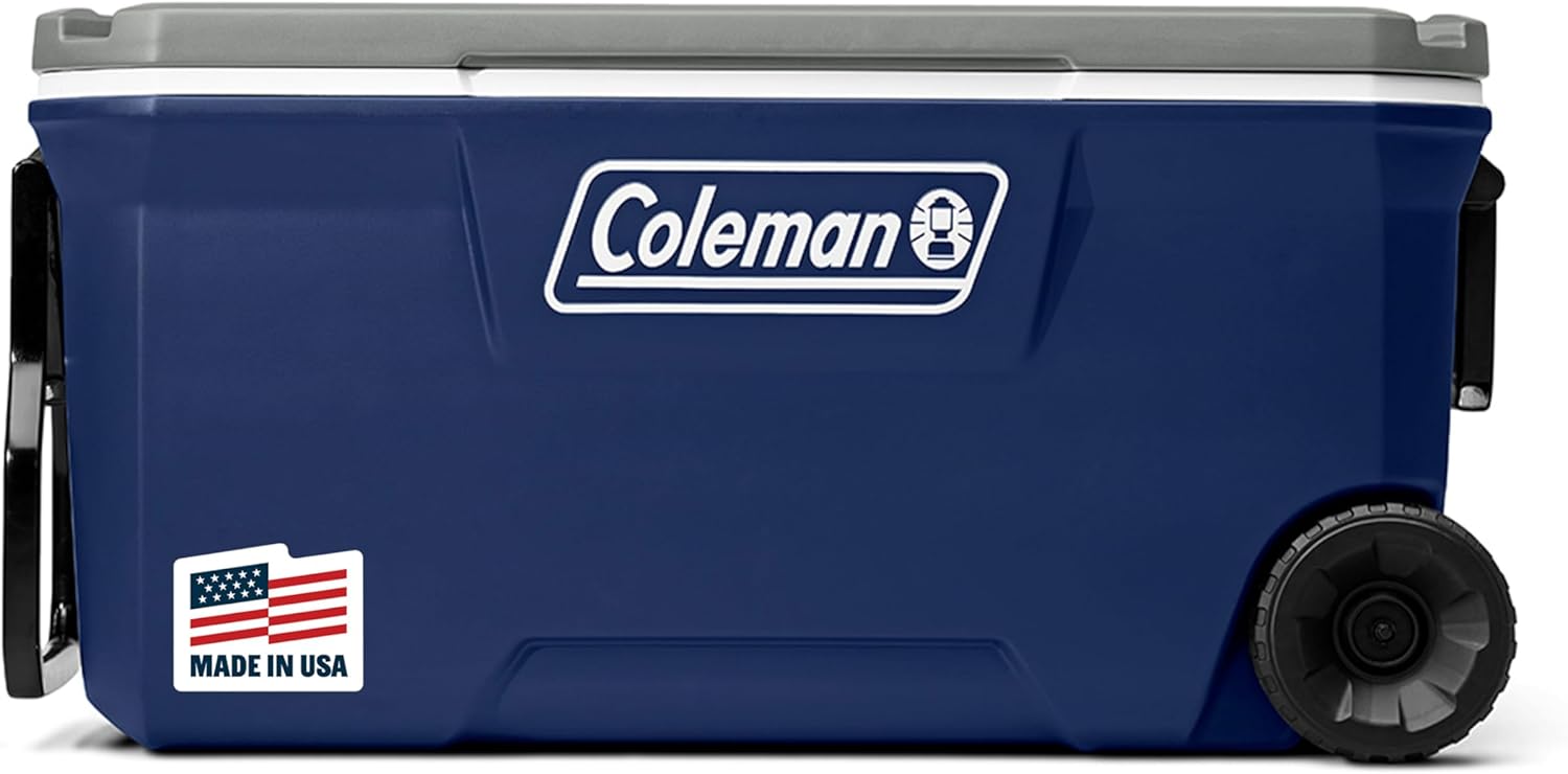 Coleman Insulated Portable Rolling Cooler with Wheels, Leak-Proof Outdoor Hard Cooler, Keeps Ice for Up to 5 Days, 100 Quart wourant
