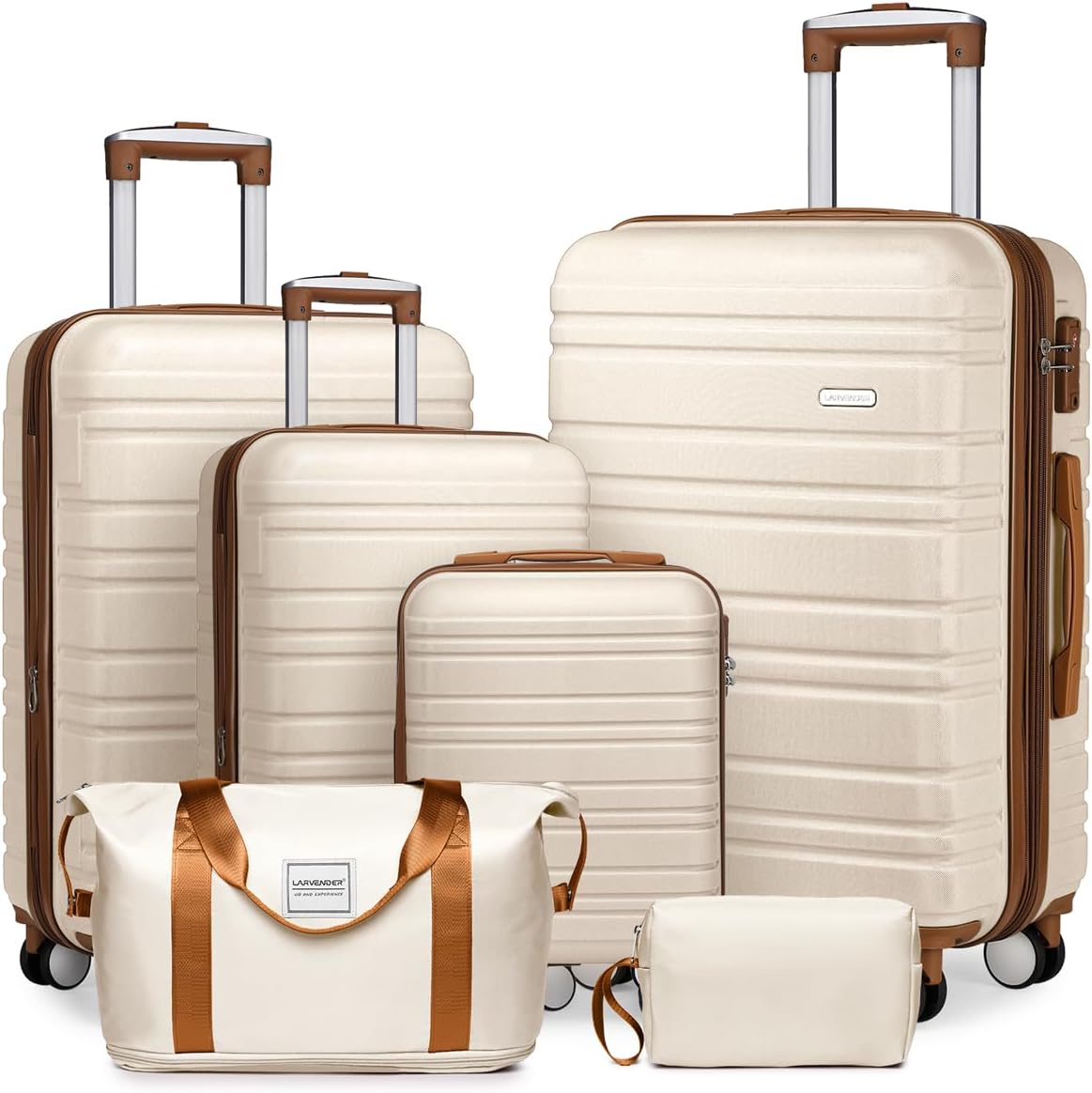 6-piece luggage set, expandable hardshell suitcase set with spinner wheels, lightweight rolling luggage set wourant