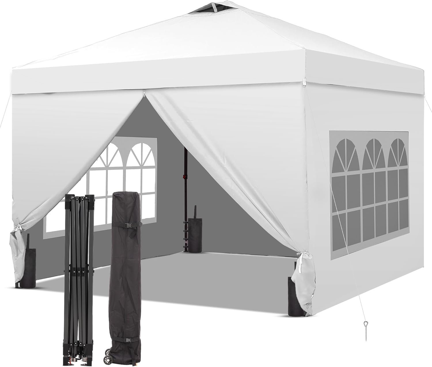 GDY 12x12 Pop Up Canopy Tent with 4 Sidewalls, Easy Set up with One Push Lift Gazebo wourant