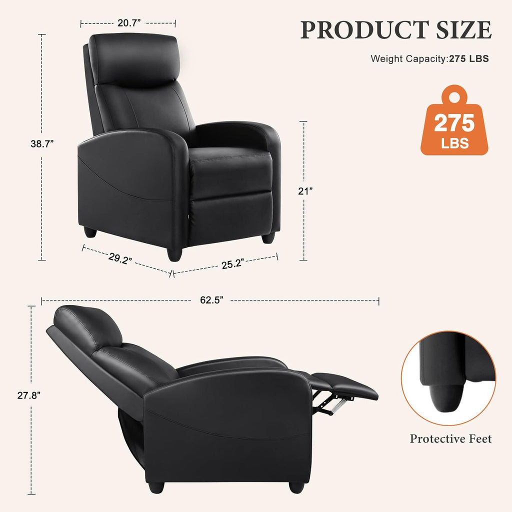Sweetcrispy Massage Recliner Chair for Adults, Adjustable Home Theater Seating with Lumbar Support for Living Room, Modern Fabric Reclining, Light Grey wourant