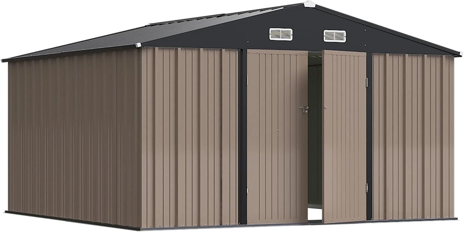 Greesum 6×4 FT Outdoor Storage Shed, Metal Patio Storage Shed with Lockable Door wourant