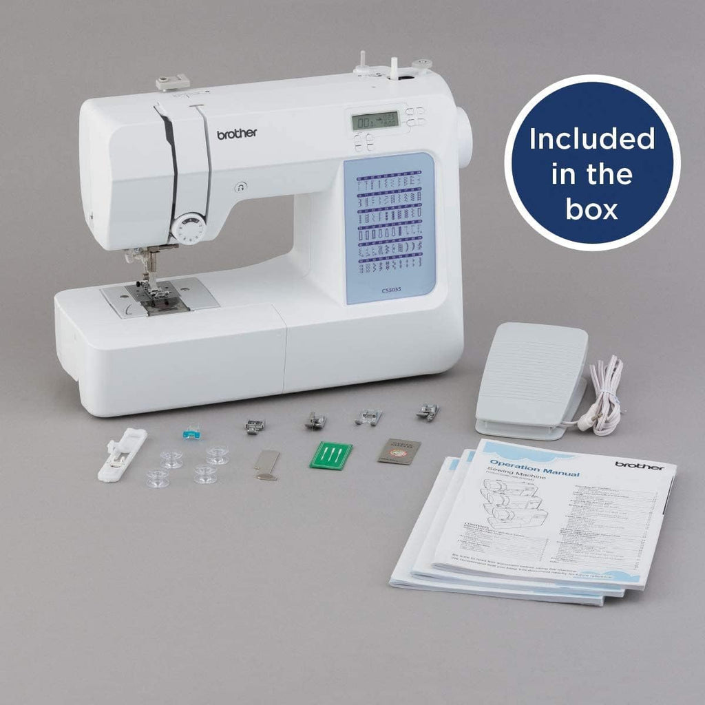 Brother CS5055 computerized sewing machine, 60 built-in stitches, LCD display wourant