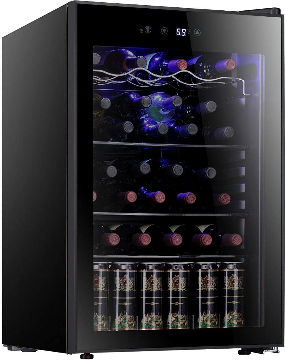 Antarctic Star 26 Bottle 130 Can Wine Cooler Cabinet Beverage Refrigerator Mini Wine Cellar wourant