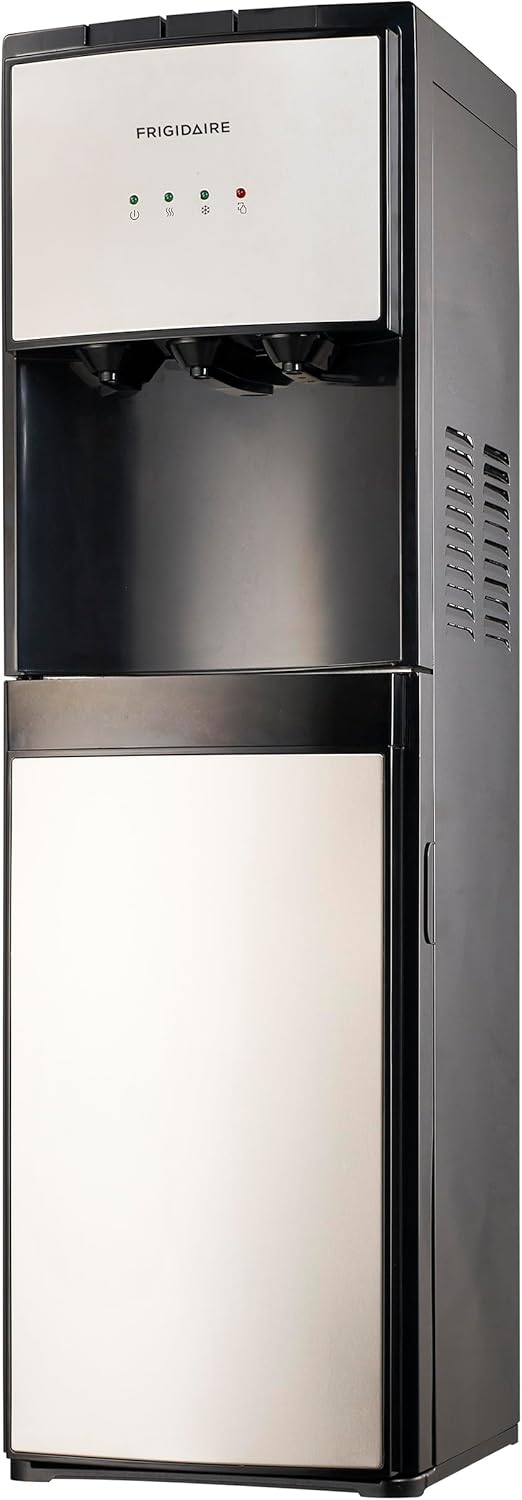 Frigidaire EFWC498 - Top Loading Cooler Dispenser -Hot & Cold Water - Child Safety Lock - Innovative Slim & Sleek Design, Holds 3 or 5 Gallon Bottles - Black wourant