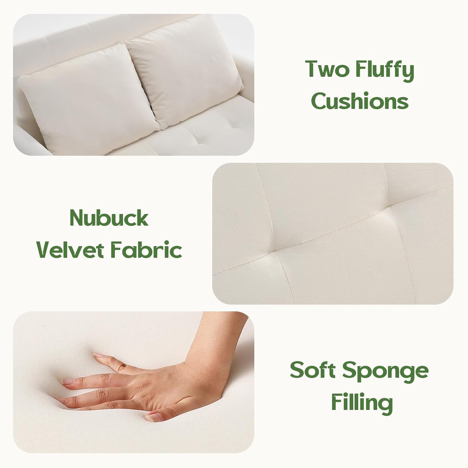 Sleeper Sofa Bed, 3 in 1 Convertible Sleeper Couch Bed Pull Out, Small Loveseat Sofa, Futon Sofa Bed Full Size, 46" Velvet Love Seat wourant