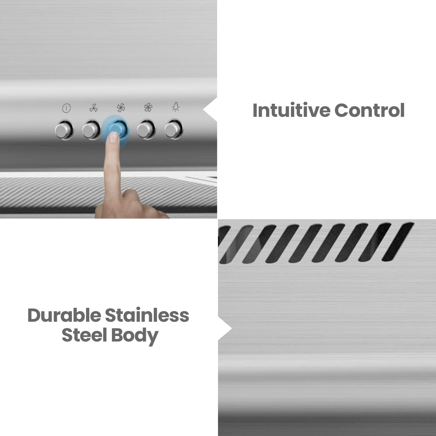 Comfee 30" Under Cabinet Ducted/Ductless Convertible Slim Vent Durable Stainless Steel Kitchen Reusable Filter wourant
