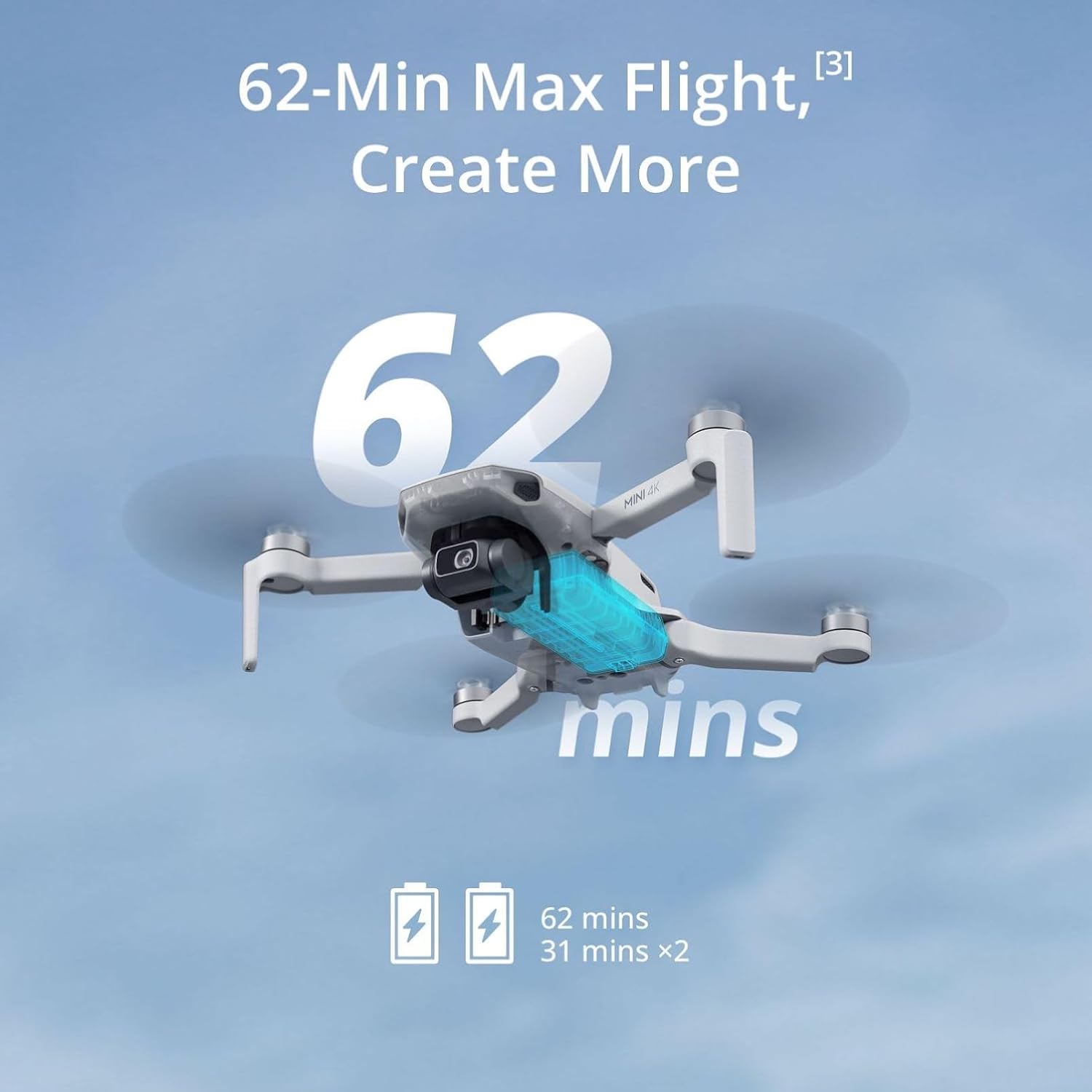 DJI Mini 4K, Drone with 4K UHD Camera for Adults, Under 249 g, 3-Axis Gimbal Stabilization, 10km Video Transmission, Auto Return, Wind Resistance, 1 Battery for 31-Min Max Flight Time, Intelligent Flight wourant