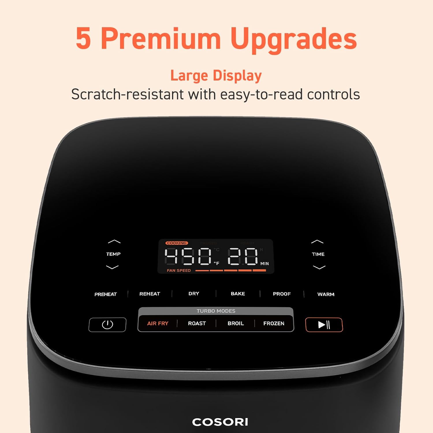 COSORI Air Fryer 9-in-1 Compact & Large 6-Qt Fast Turbo Modes Precise Heat for Even Results wourant