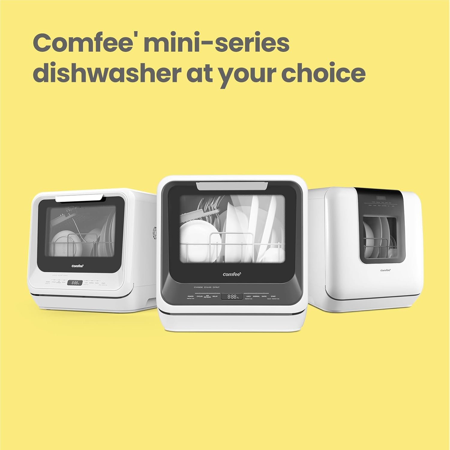 COMFEE' Portable Mini Dishwasher Countertop with 5L Built-in Water Tank wourant