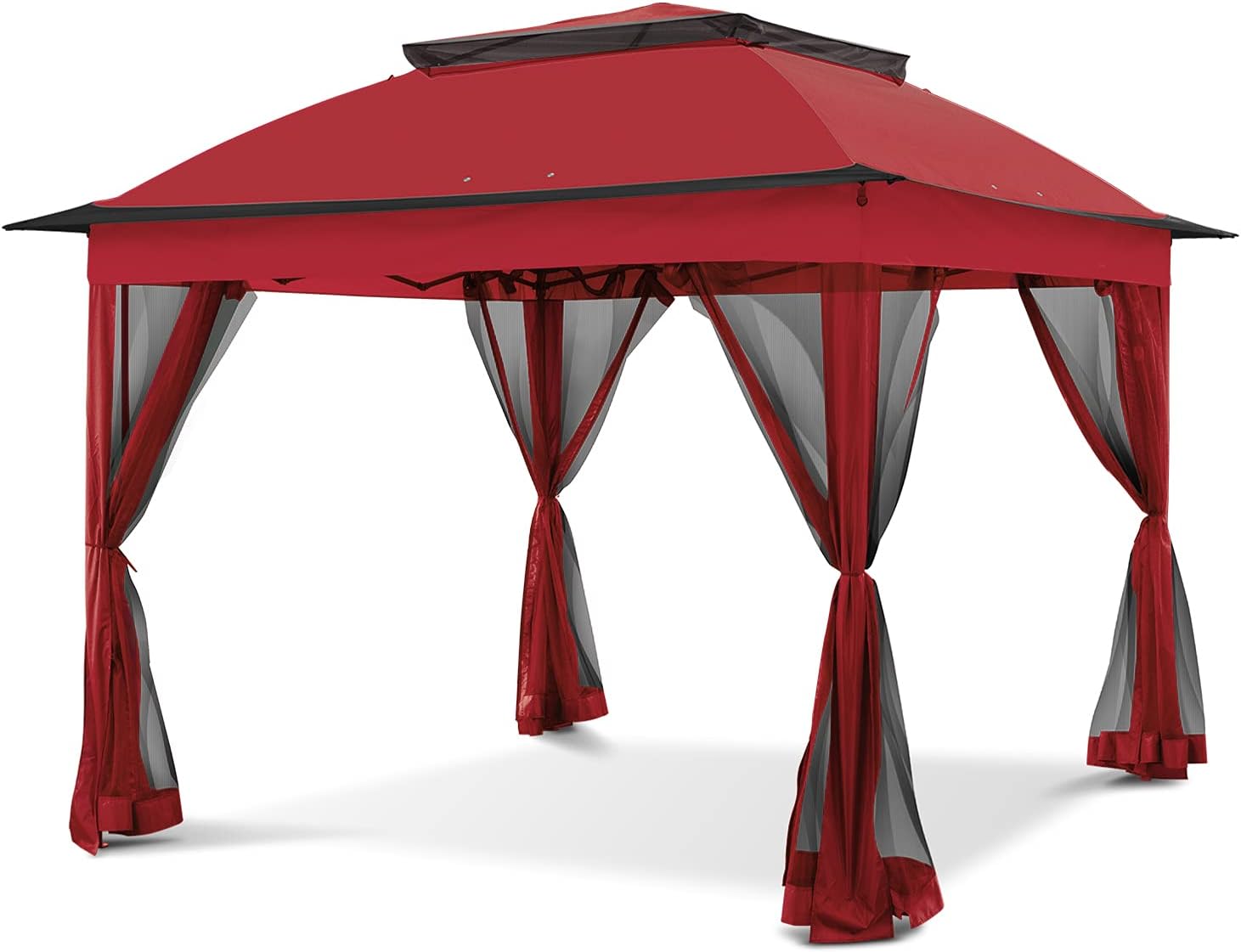 COOS BAY 11x11 Pop Up Gazebo with Mesh Netting, Instant Outdoor Canopy Tent, Water Resistant Shelter with UPF 50+ UV Protection, 121 Sq Ft Coverage, Beige woonhhop
