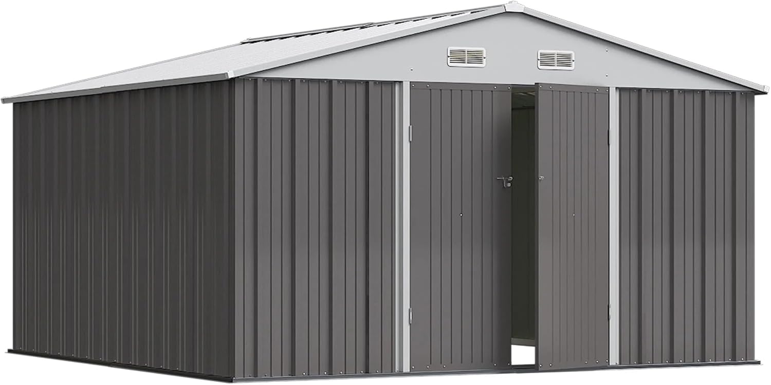 Greesum 6×4 FT Outdoor Storage Shed, Metal Patio Storage Shed with Lockable Door wourant