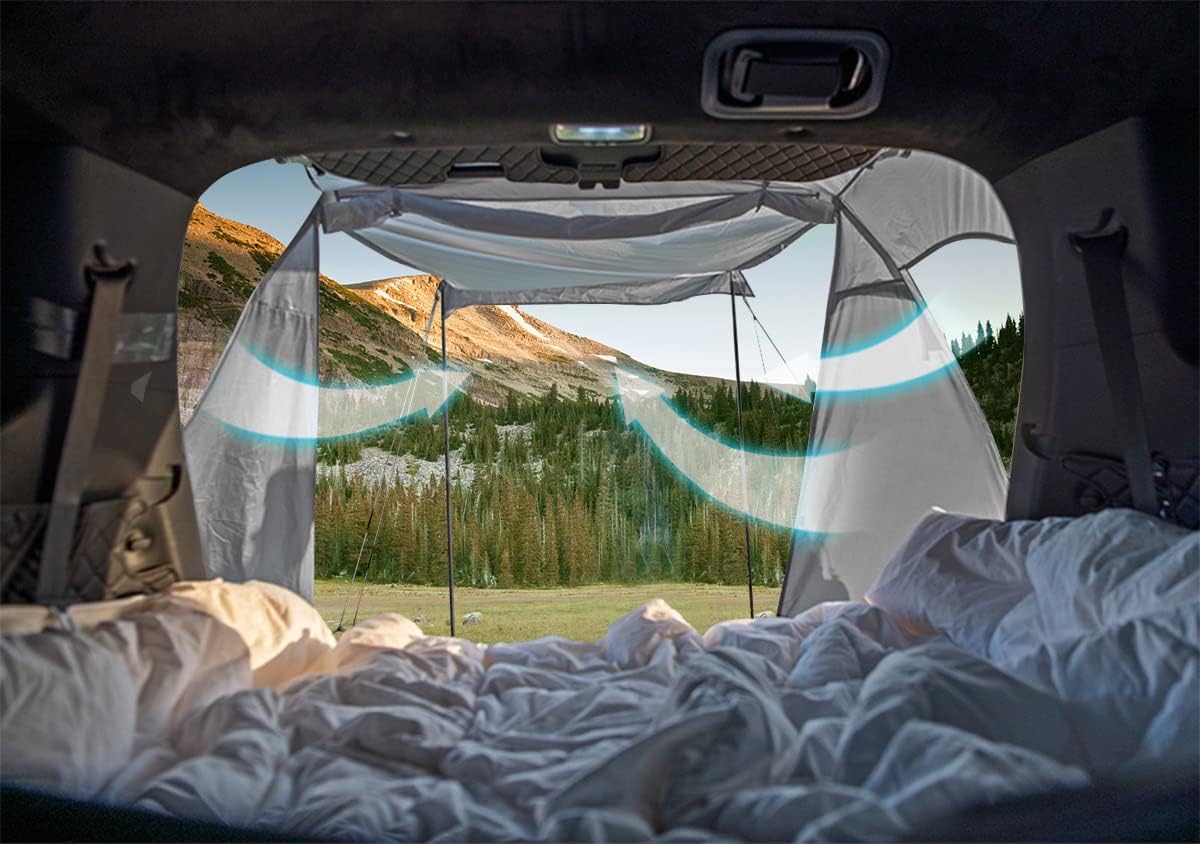 KAMPKEEPER SUV Car Tent, Tailgate Shade Awning Tent for Camping, Vehicle Camping Tents Outdoor Travel (Black) wourant