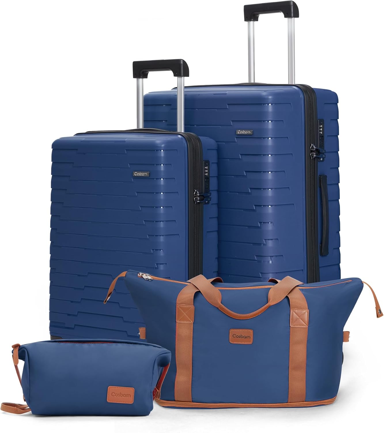 5-piece luggage set with wheels, ABS hardshell suitcase with spinner wheels wourant