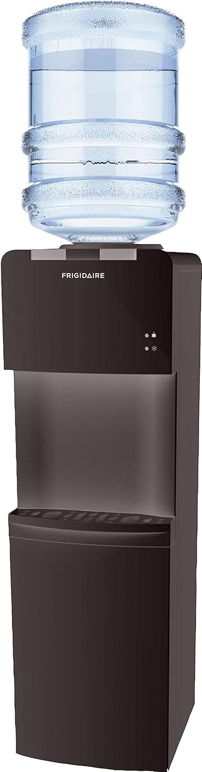 Frigidaire EFWC498 - Top Loading Cooler Dispenser -Hot & Cold Water - Child Safety Lock - Innovative Slim & Sleek Design, Holds 3 or 5 Gallon Bottles - Black wourant