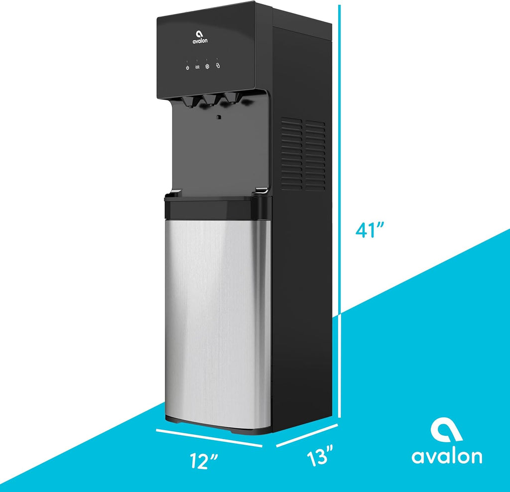 Avalon Bottom Loading Water Cooler Water Dispenser with BioGuard- 3 Temperature Settings - Hot, Cold & Room Water, Durable Stainless Steel Construction, Anti-Microbial Coating- UL Listed wourant