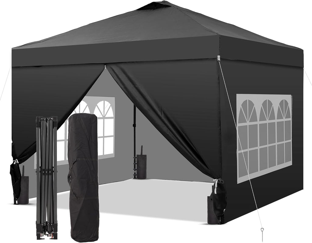 GDY 12x12 Pop Up Canopy Tent with 4 Sidewalls, Easy Set up with One Push Lift Gazebo wourant