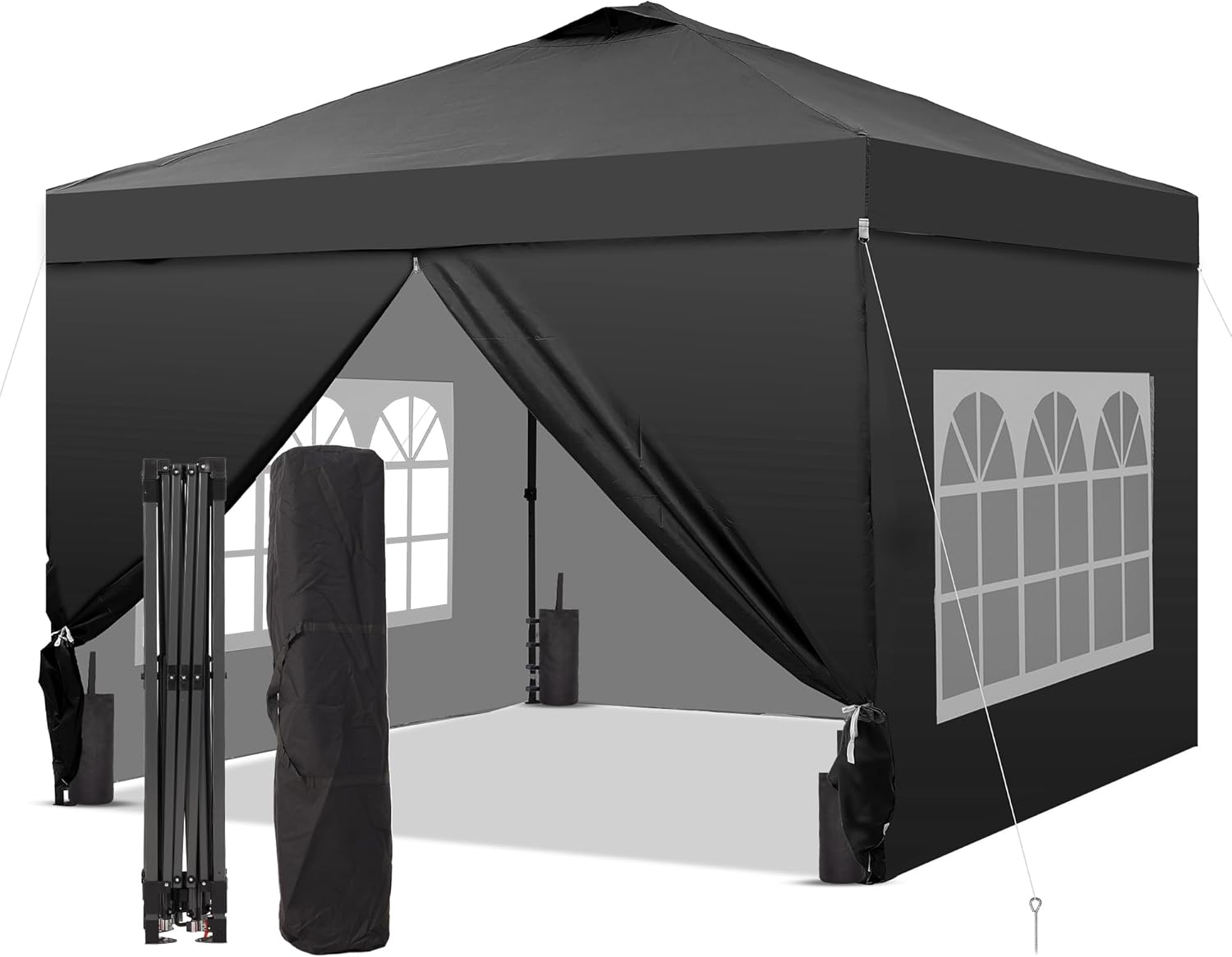 GDY 12x12 Pop Up Canopy Tent with 4 Sidewalls, Easy Set up with One Push Lift Gazebo wourant