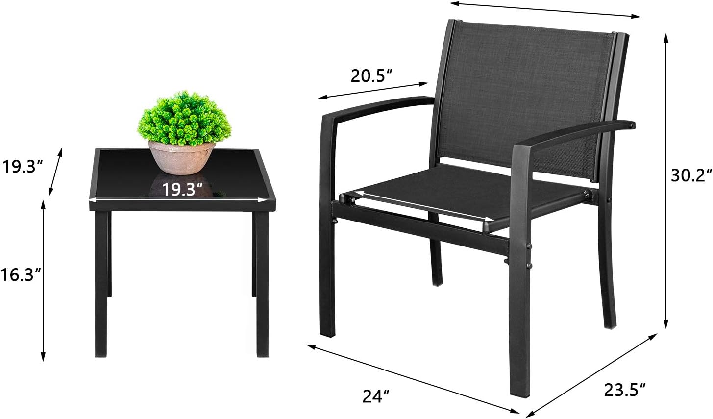 Homall Patio Dining Set 7 Pieces Outdoor Furniture with Large Table and 6 Textilene Chairs for Porch, Brown wourant