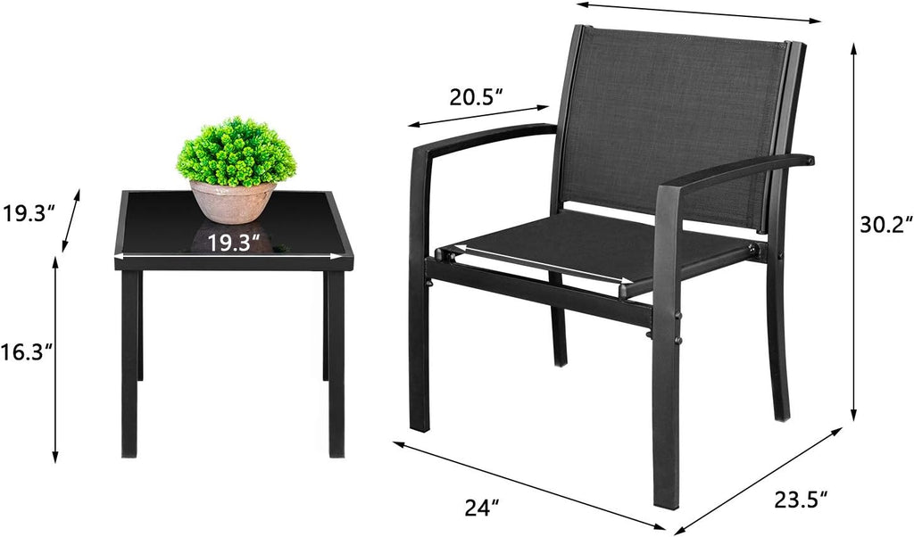 Homall Patio Dining Set 7 Pieces Outdoor Furniture Table and 6 Textilene Chairs, Light Grey wourant