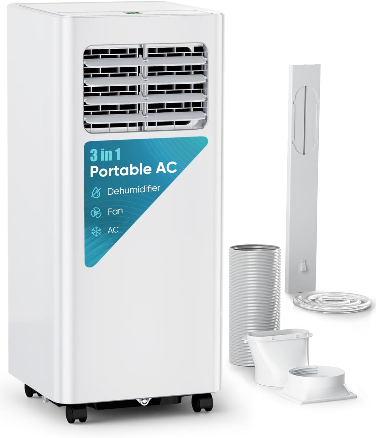 8,000 BTU Portable Air Conditioner - 3-in-1 AC Unit with Remote Control, Ultra-Quiet Cooling for Rooms up to 350 sq. ft., 24H Timer, Sleep Mode wourant