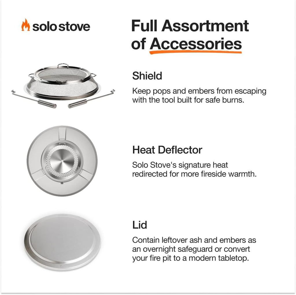 Solo Stove Bonfire 2.0 with Stand, 19.5 Inch Smokeless Fire Pit with Removable Ash Pan - Portable Outdoor Fire Pit - Stainless Steel Wood Burning Fireplace, Ideal for 4-6 People, 21.75 lbs wourant