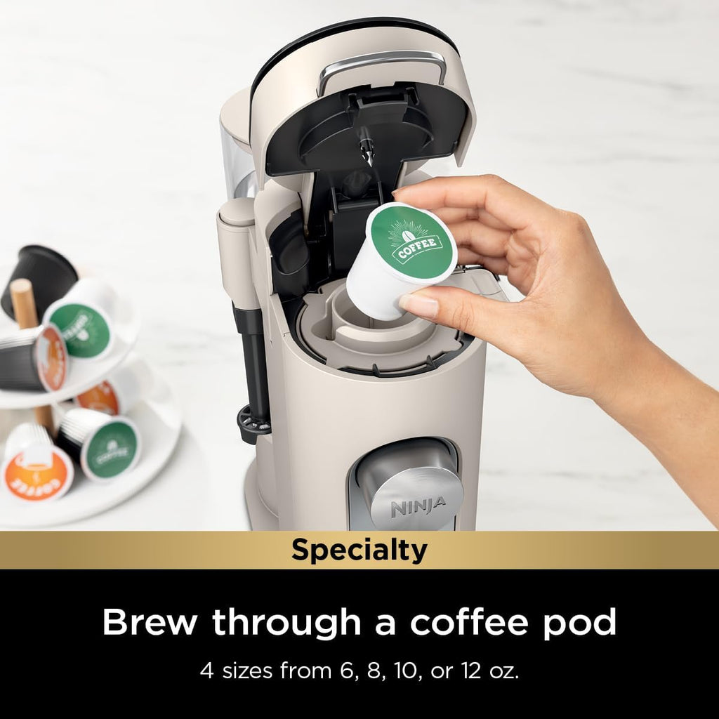 Ninja Pod & Grounds Single-Serve Coffee Maker 56-oz. Reservoir Stone PB051ST wourant