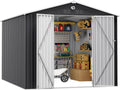 10x12ft Outdoor Storage Shed, Metal Garden Shed Tool Storage Shed wourant