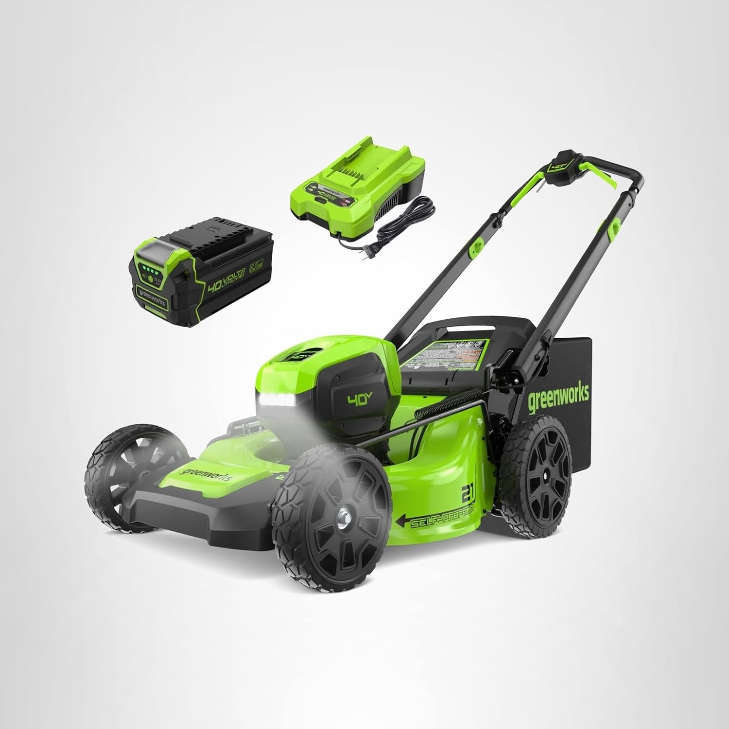 Greenworks 40V 16" Cordless Lawn Mower Ultra-Light Push Mower 4.0Ah Battery Charger wourant