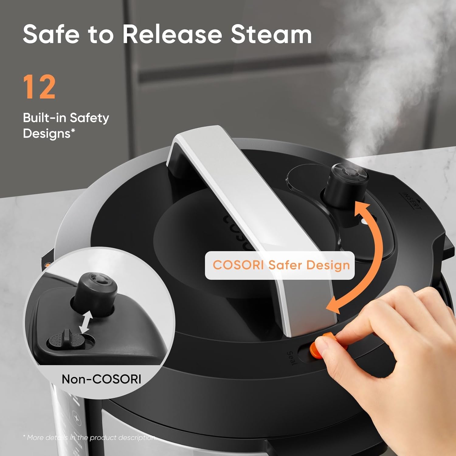 COSORI 6-Quart Stainless Steel Pressure Cooker Multi-Function Cooker with Ceramic Inner Pot for Rice, Slow Cooking, Sous Vide, and Stir-frying wourant