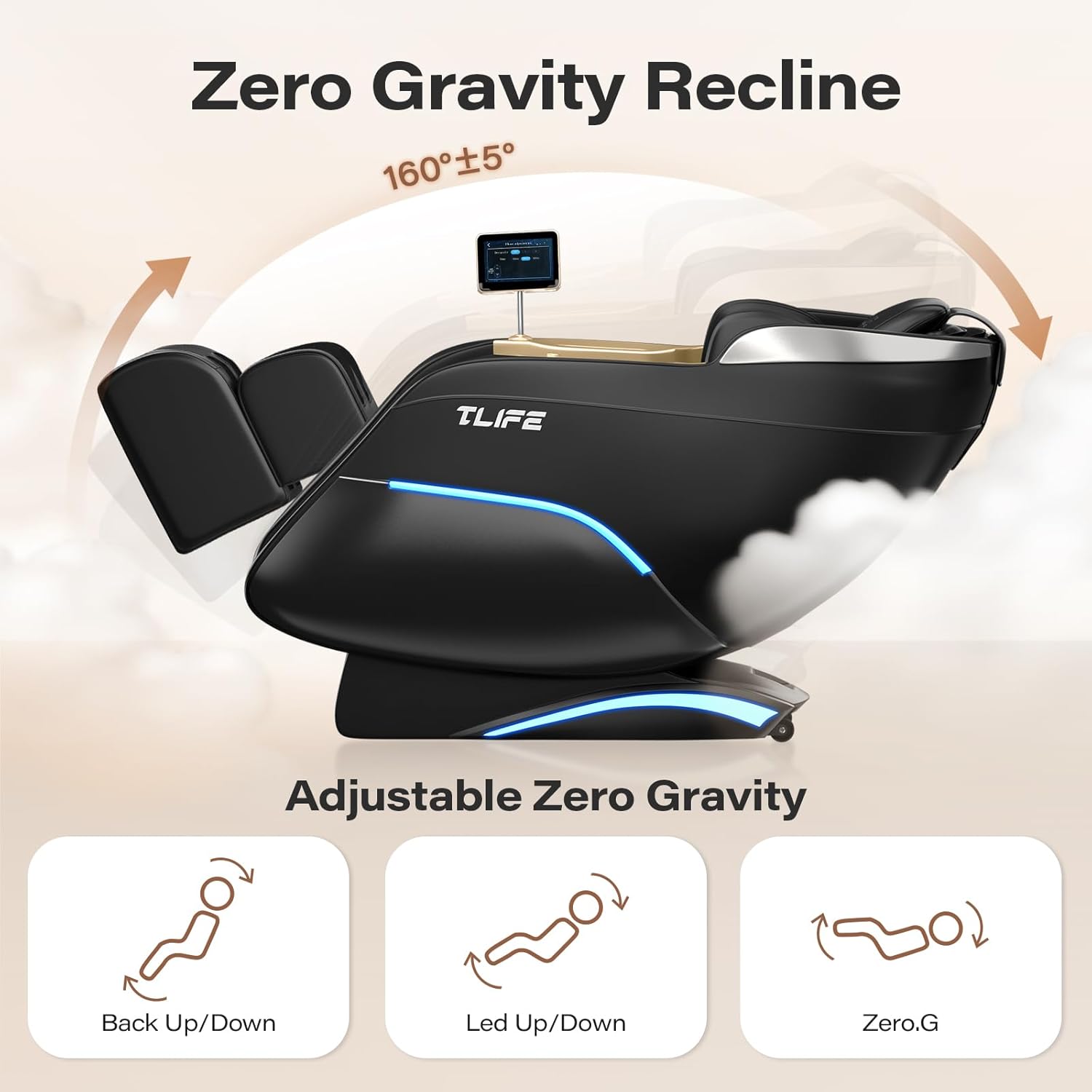 Full Body Massage Chair, 160° Zero Gravity Recliner with Body Scan, 50" SL Track Shiatsu Massage Chair, Spot Massage, Foot Roller wourant
