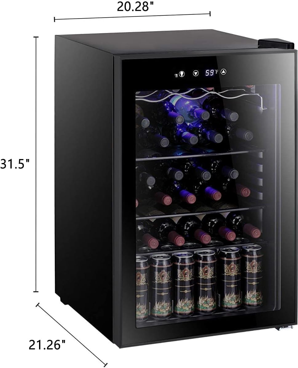 Antarctic Star 26 Bottle 130 Can Wine Cooler Cabinet Beverage Refrigerator Mini Wine Cellar wourant