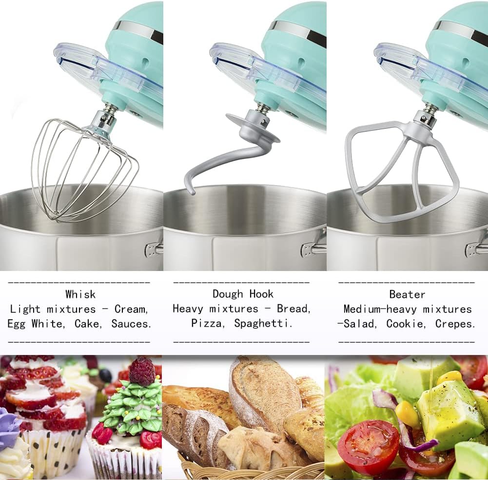 Aucma Stand Mixer,6.5-QT 660W 6-Speed Tilt-Head Food Mixer, Kitchen Electric Mixer with Dough Hook wourant