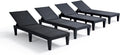 Patio Chairs - Black Chaise Lounge Chair Outdoor 5-Position Adjustable Sun Tanning Chair Waterproof Pool Lounge Chairs Set of 2 Reclining Lawn Chair, Lightweight Outdoor Lounge Chairs wourant