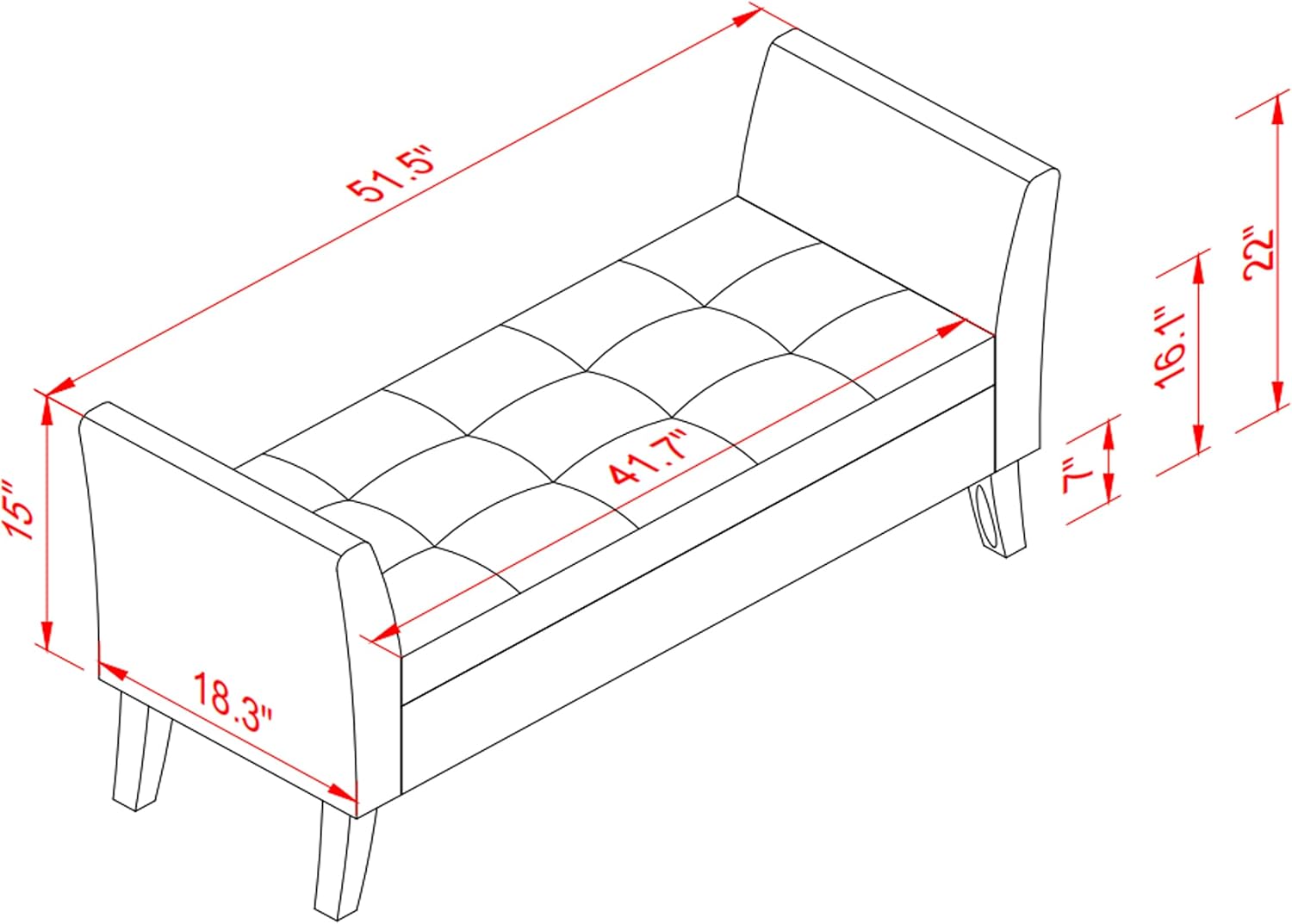 Furniliving Modern Storage Ottoman Bench, Sherpa Ottoman End of Bed Bench with Solid Wood Legs Upholstered Ottoman Benches with Storage Indoor Bench wourant