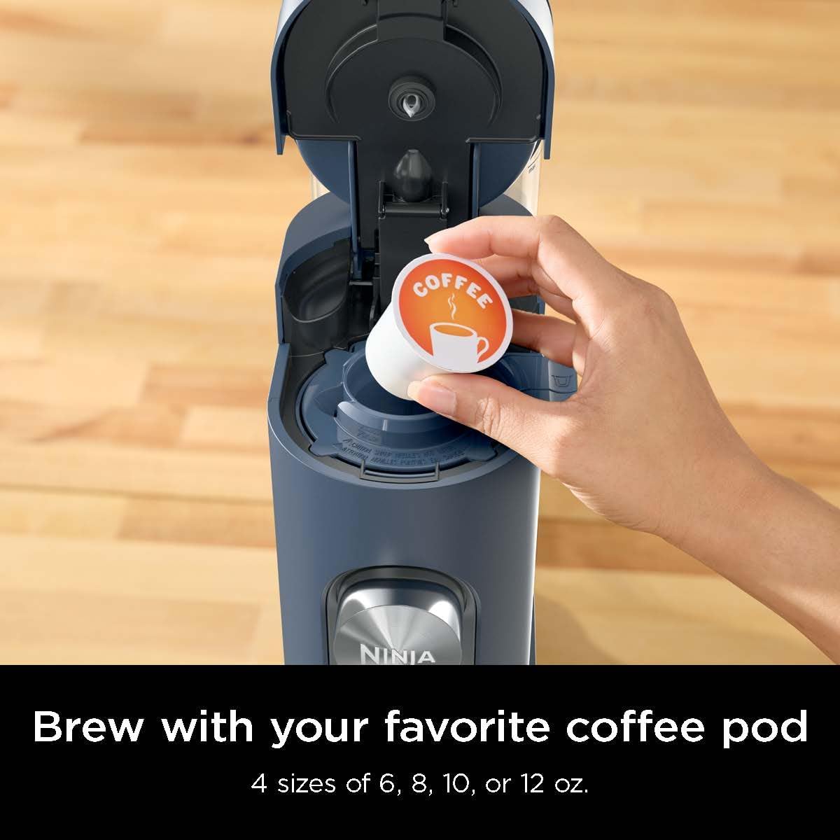 Ninja Pods & Grounds Single-Serve Coffee Maker, K-Cup Pod Compatible, Brews Grounds, Compact Design, 56-oz. Reservoir, 6-oz. Cup to 24-oz. Travel Mug Brew Sizes, Iced Coffee Maker, Stone, PB041ST wourant