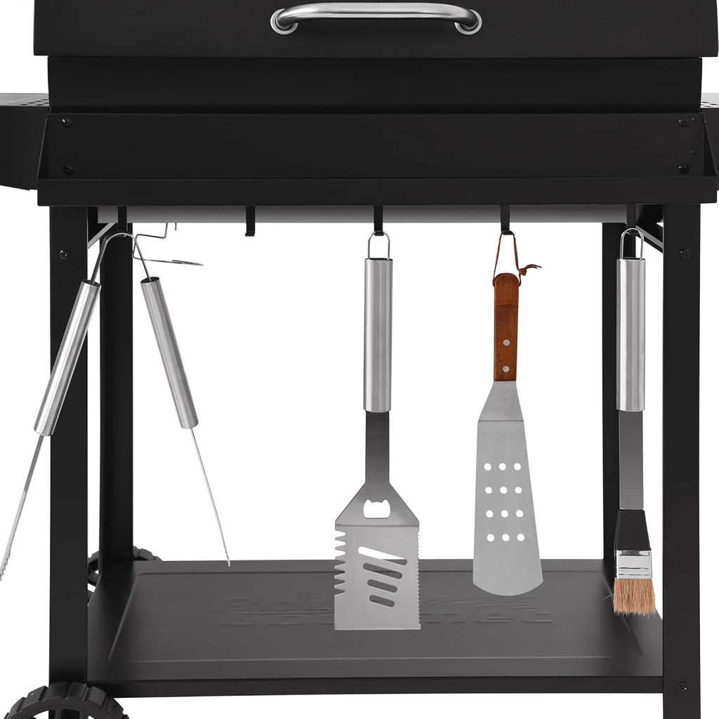 Royal Gourmet CC1830T 30-Inch Barrel Charcoal Grill with Warming Rack & Front Storage Basket, Outdoor BBQ Grill with 627 sq. in. Grilling Area for Backyard Barbecue Cooking Party, Black wourant
