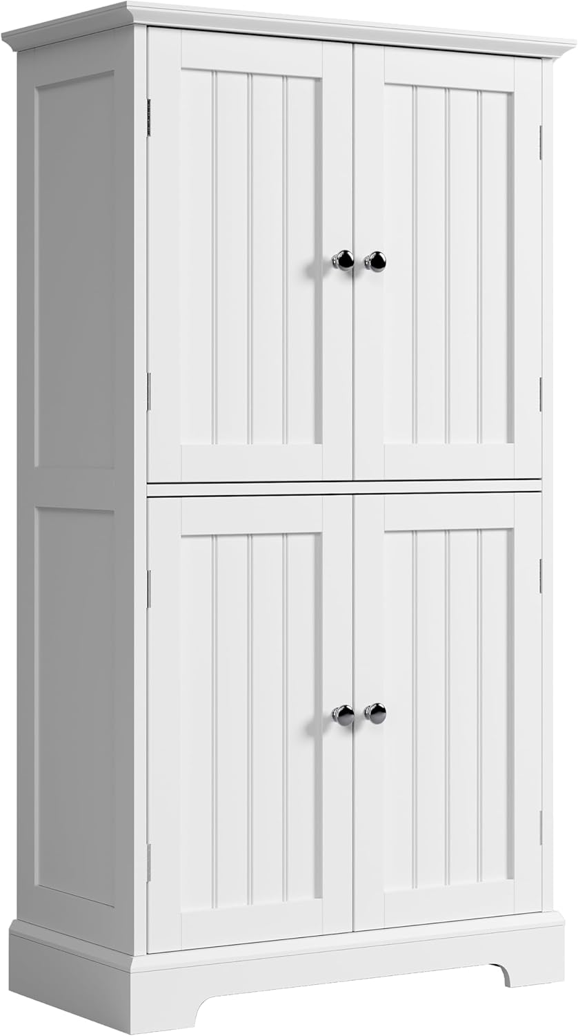 ChooChoo Bathroom Floor Cabinet, Modern Bathroom Storage Cabinet with 4 Door wourant