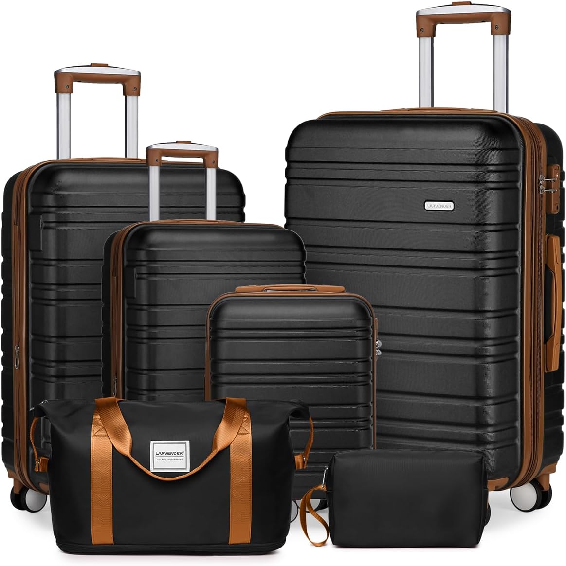 6-piece luggage set, expandable hardshell suitcase set with spinner wheels, lightweight rolling luggage set wourant