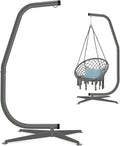 Best Choice Products Metal Hanging Hammock C-Stand for Chair/Weather-Resistant Finish, Offset Base - Stand Only - Black wourant