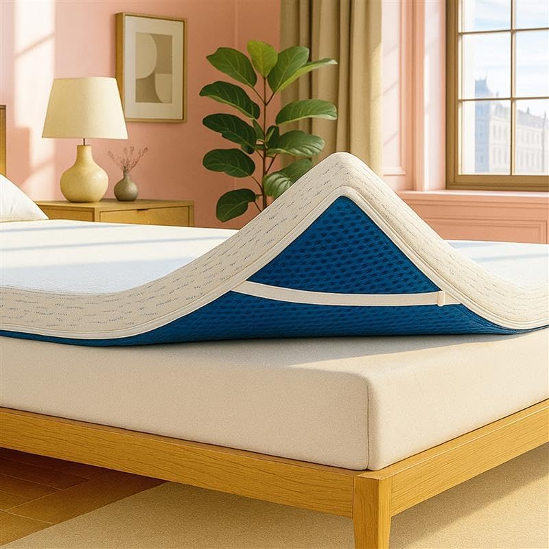ViscoSoft 4 Inch Memory Foam Mattress Topper King - Select High Density Ventilated Mattress Pad - Premium Removable Rayon Cover woonhhop