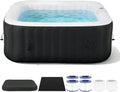 71" Inflatable Hot Tub 4 Person, Round Portable Outdoor Spa with 120 Soothing Air Jets wourant