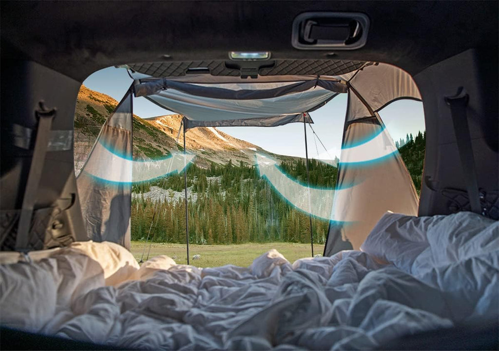 KAMPKEEPER SUV Car Tent, Tailgate Shade Awning Tent for Camping, Vehicle Camping Tents Outdoor Travel (Black) wourant